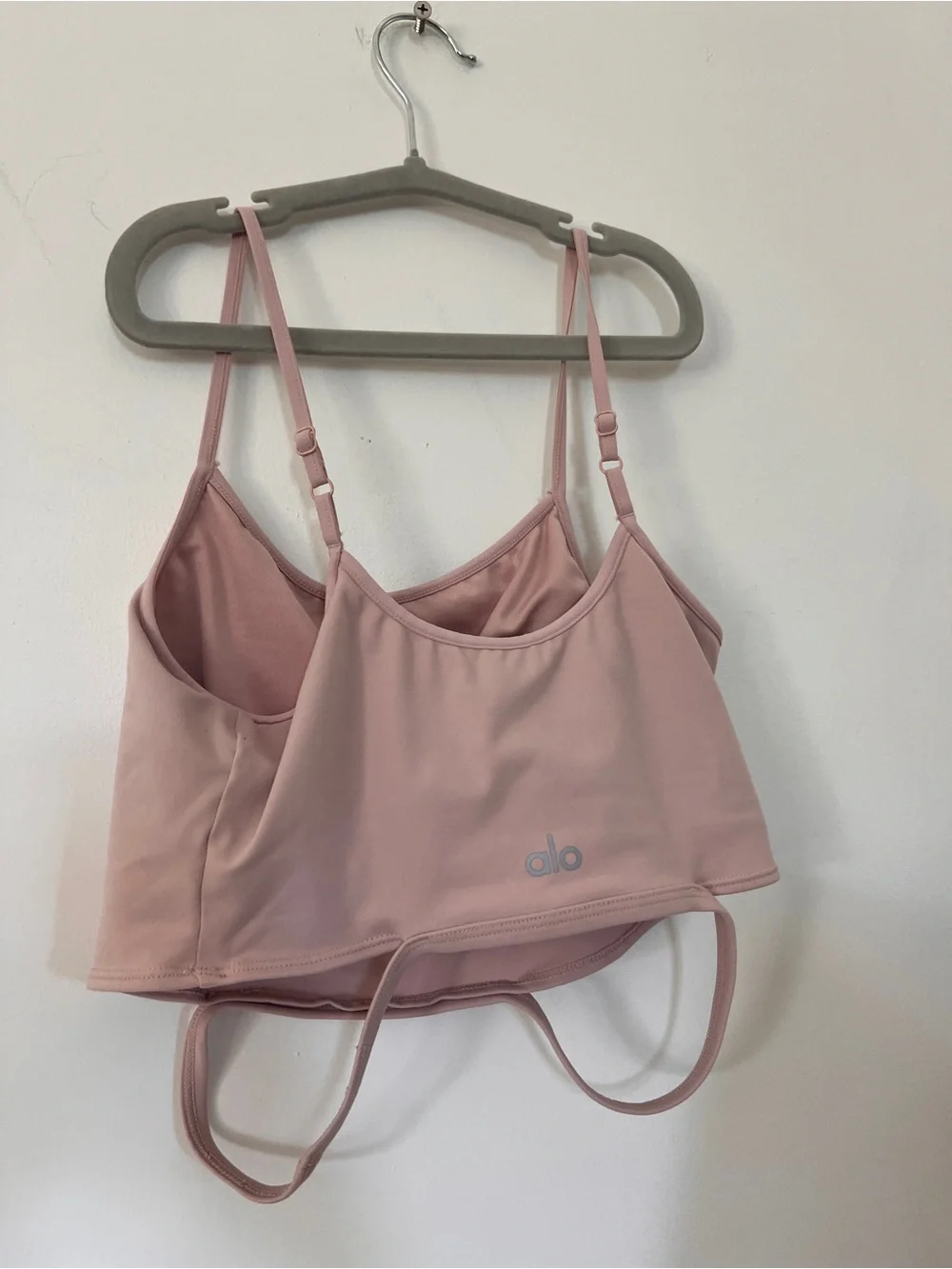 Alo S Light Pink Strappy Crop Tank Top